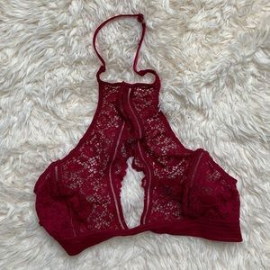 Victoria’s Secret red sexy keyhole high neck bralette